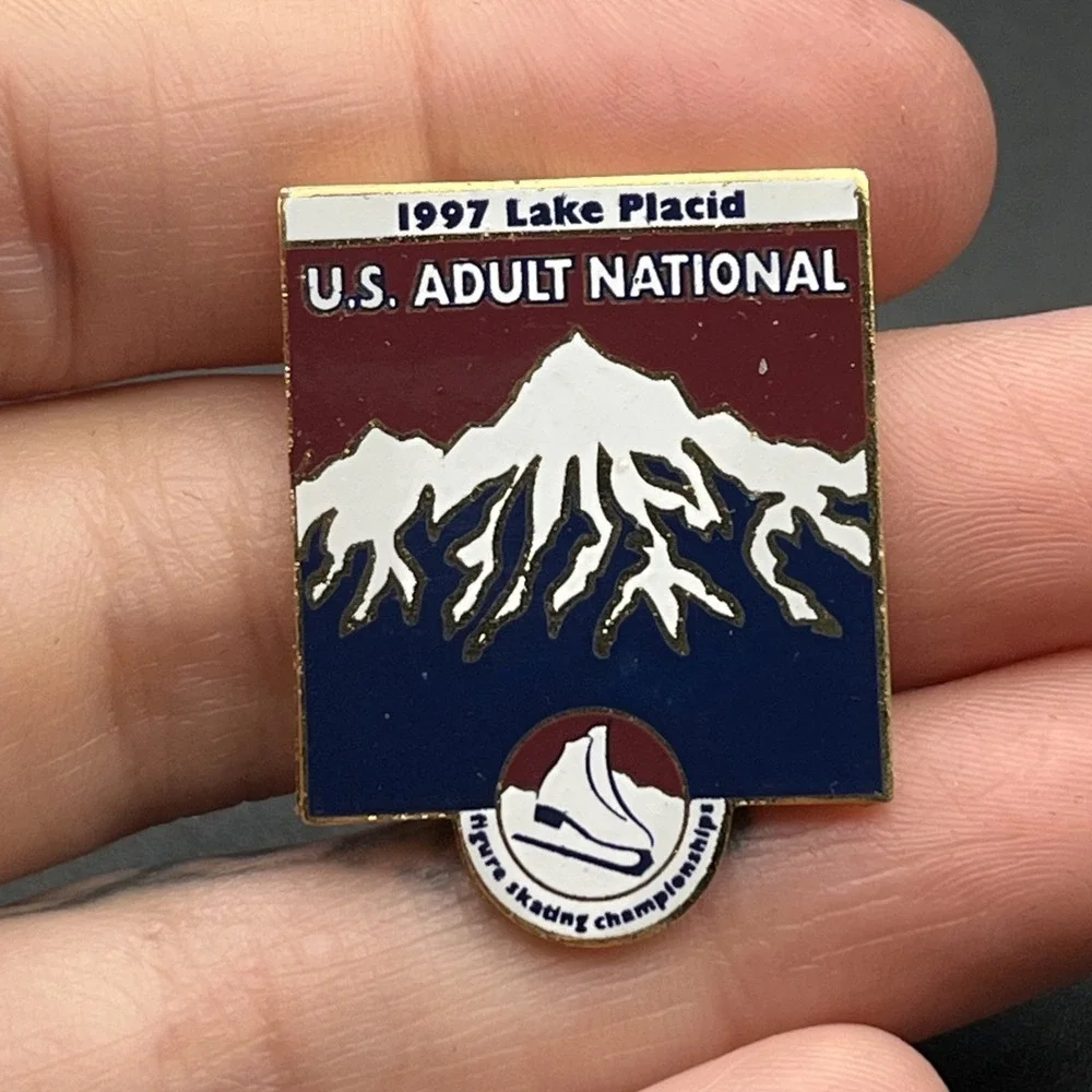 1997 Lake Placid U.S. Adult National Figure Skating Championships Lapel Hat‎ Pin